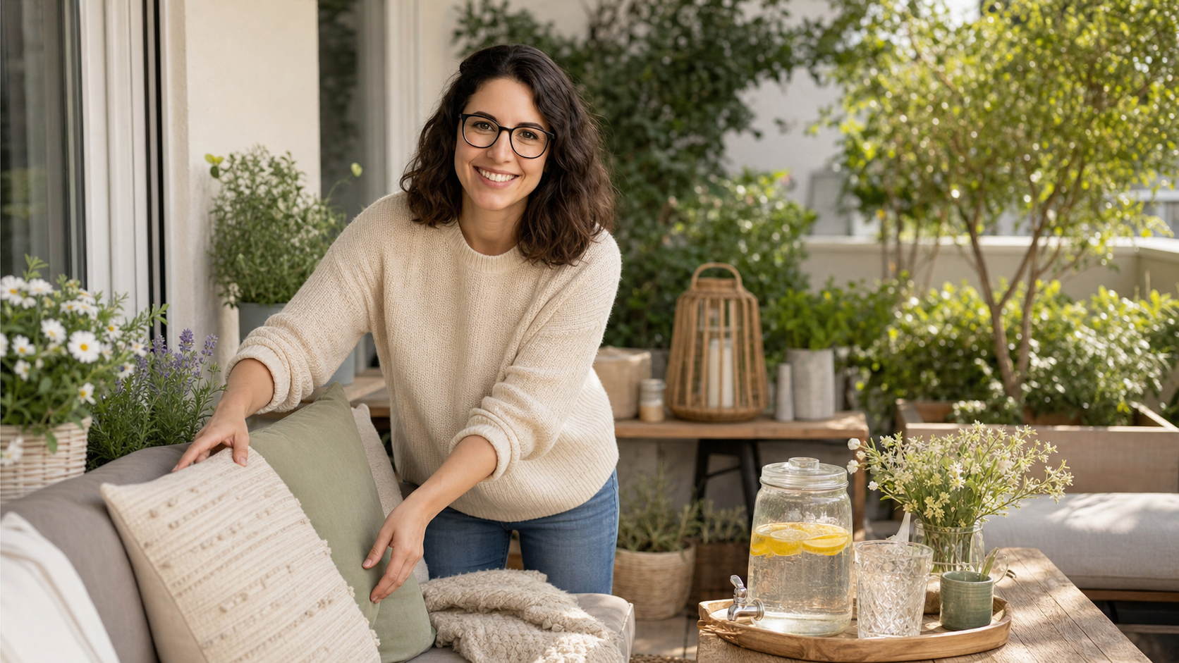 Saisonale Wohnidee zu Terrasse und Balkon bereit für spontane Feiertagsgäste für Garten, Balkon und Terrasse