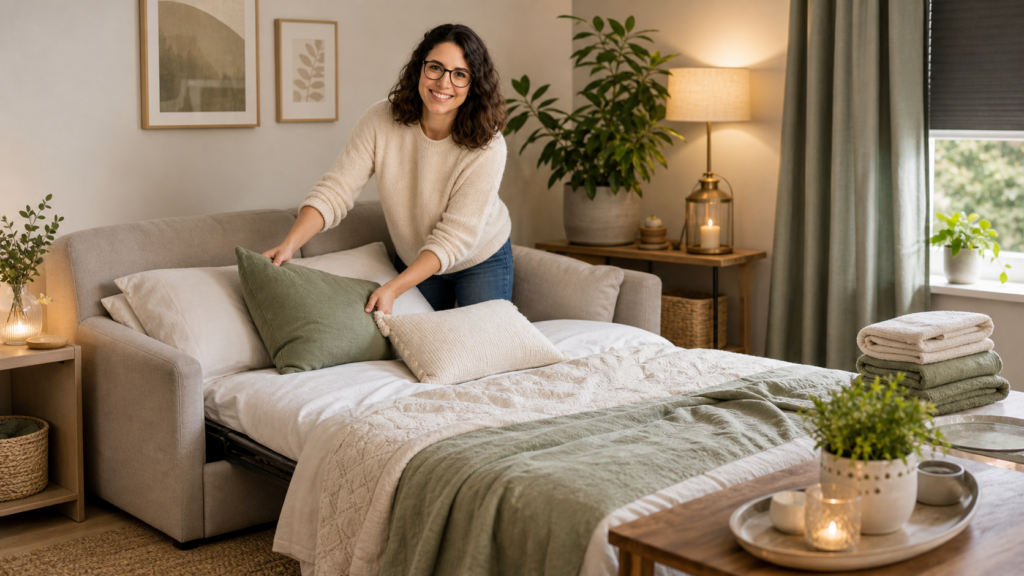 Vorschaufoto zu Wenn Besuch bleibt: So wird das Wohnzimmer schnell zum Gästezimmer